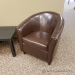 Brown Leather Guest Reception Tub Chair
